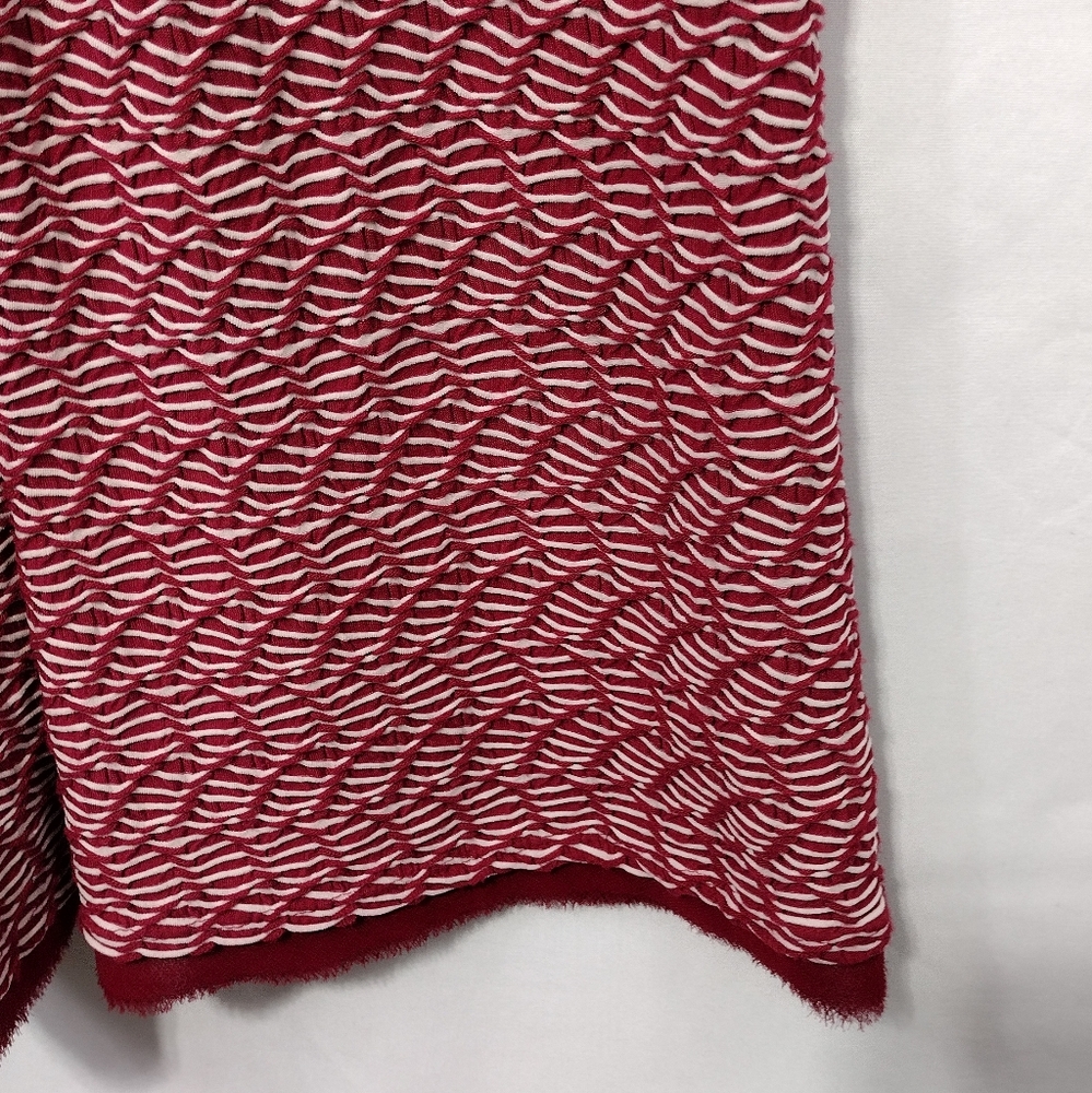 Maeve Anthropologie Wavy Textured Mini Dress Size XS Red White Preppy Academia - Picture 5 of 10